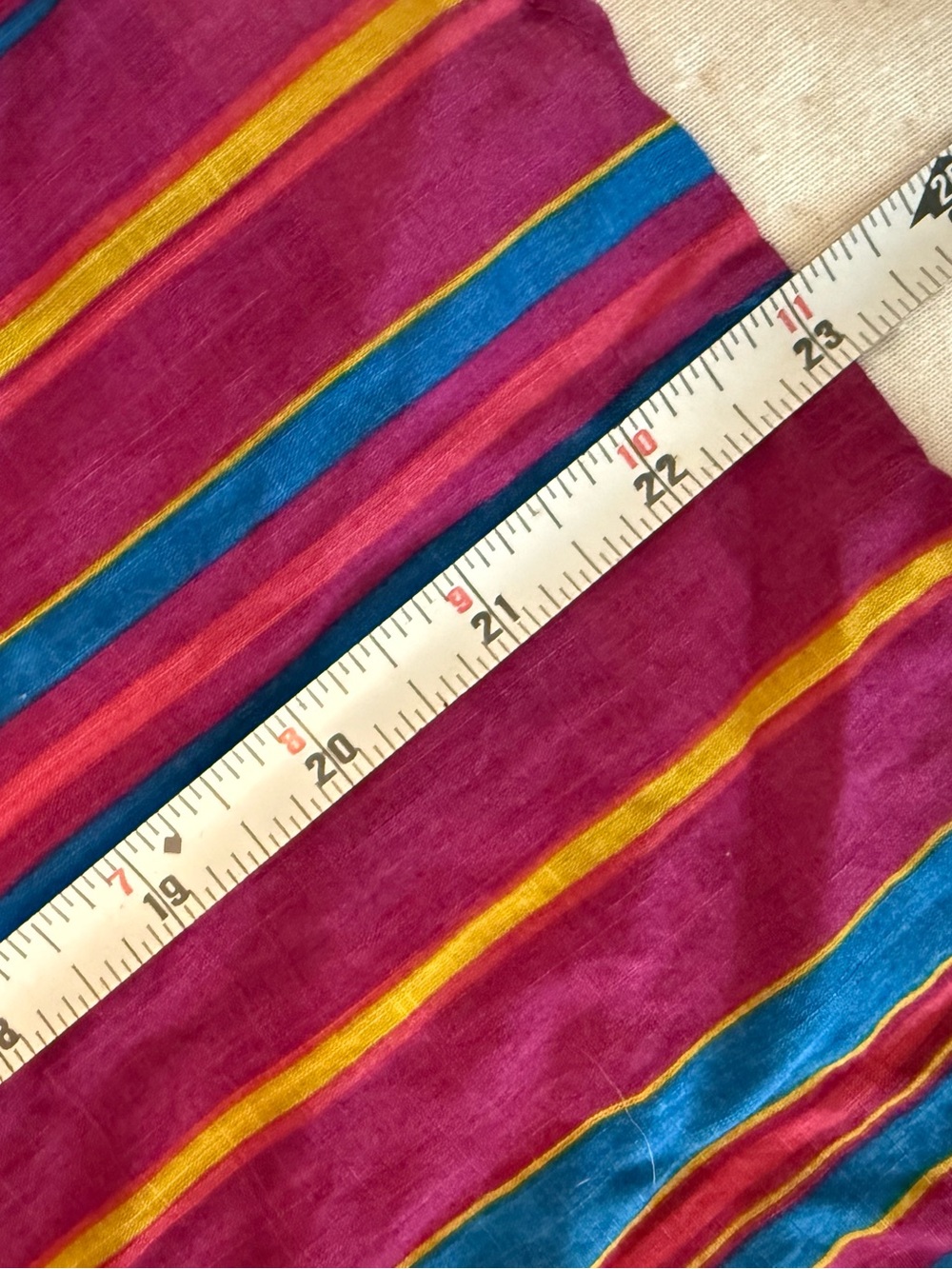Sezane Multicolor Striped Button-Down Shirt — Magenta, Blue, Yellow - Picture 8 of 9